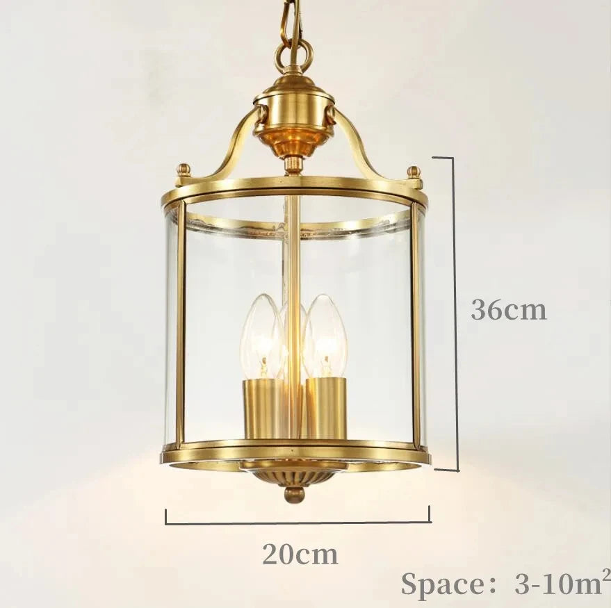 American Country Hanging Lamp Interior Lighting Fixtures Pendant Lights Bronze Glass Chandeliers For Living Dinner Room Corridor