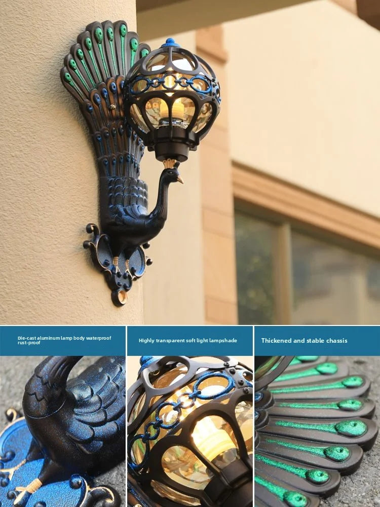 Outdoor Courtyard Pillars Large Entrance Wall Lights Terrace Retro Courtyard Villa Exterior Wall Balcony Outdoor Courtyard Light