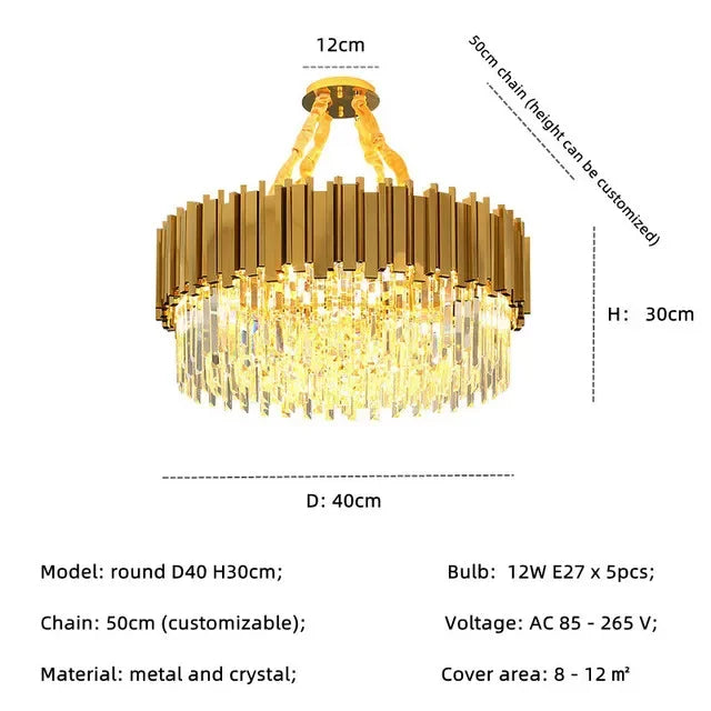 Jiankexing Modern Crystal LED Chandelier For Living Room Dining Bedroom