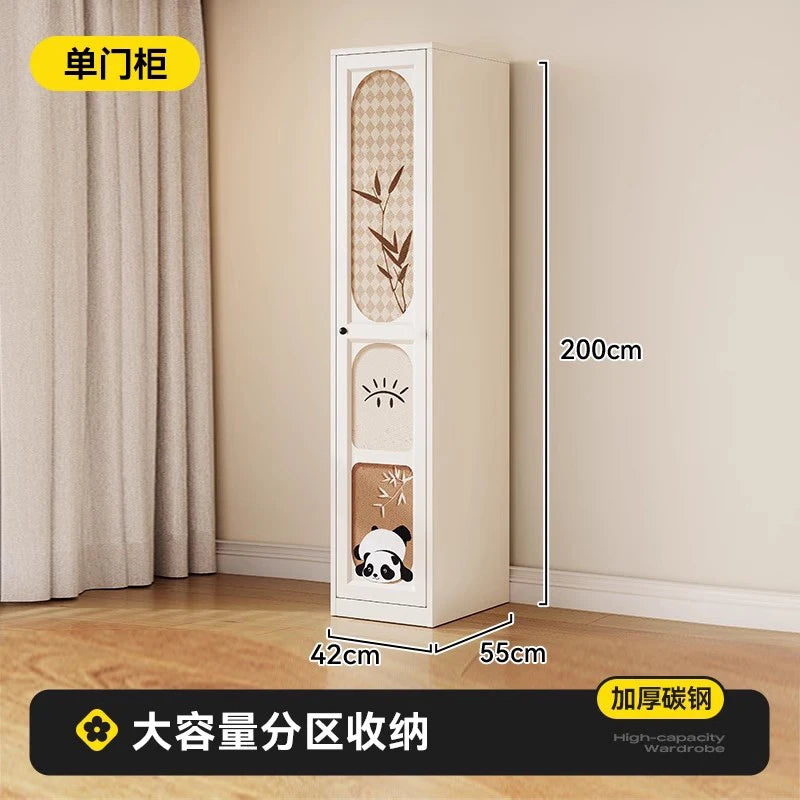 DUTRIEUX Wooden Kids Wardrobe Organizer With Fabric Storage