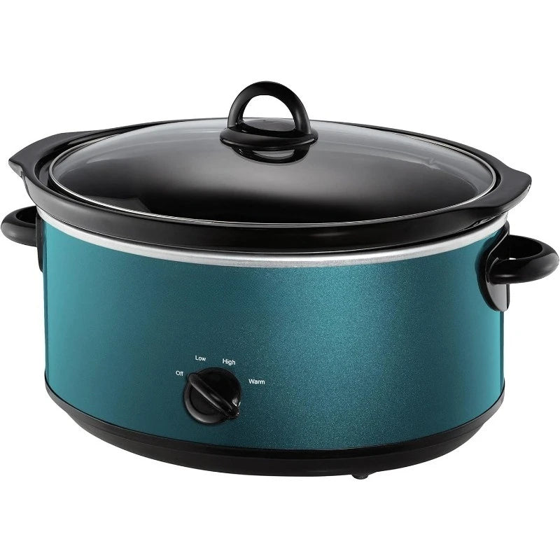 US Shipping 7 Quart Manual Slow Cooker Family Size Serves 8 People Fits 6 lb Roast Removable Stoneware Warming Setting Dishwashe