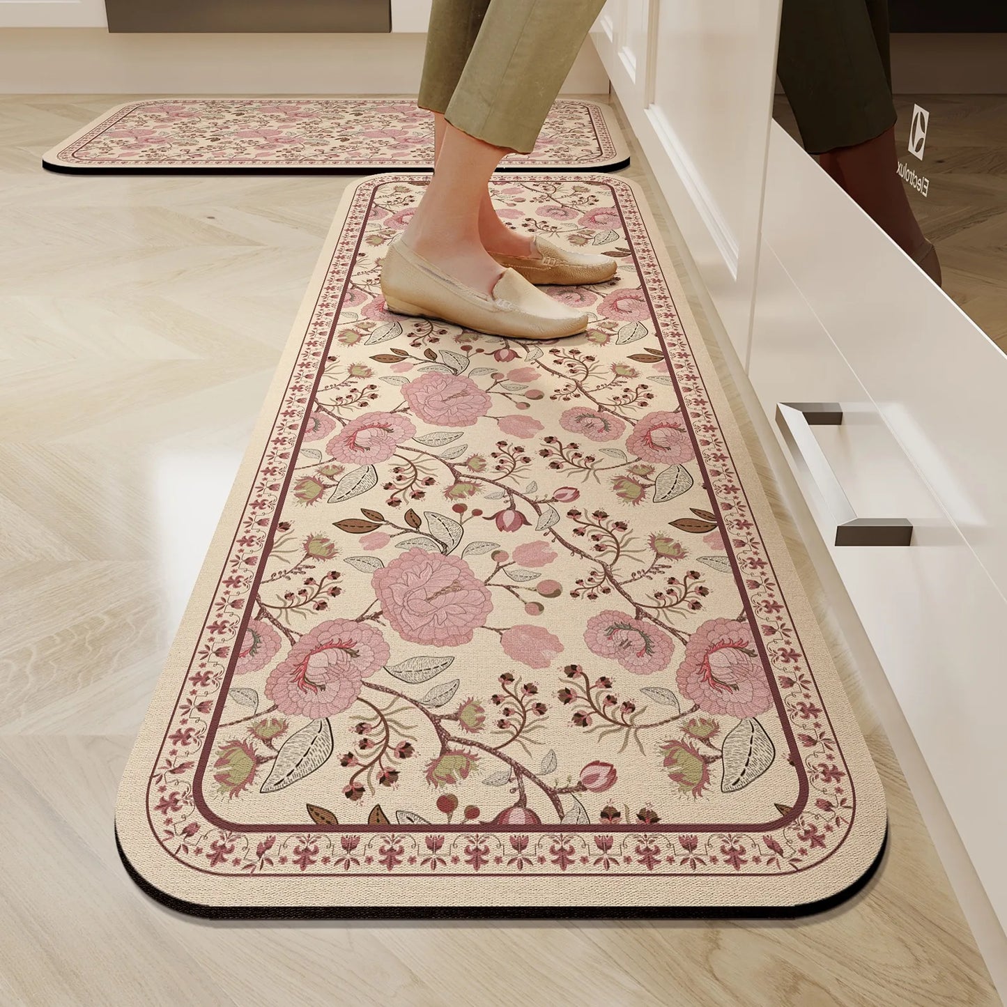 Facaishu Kitchen Floor Mat Waterproof Non Slip Oil Proof Rug