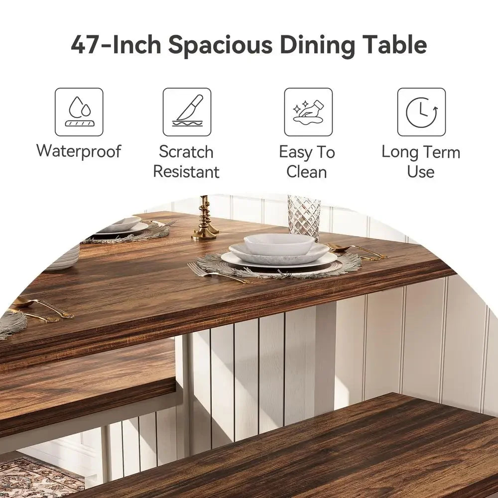 Dining Table Set For Four With Benches Modern Space Saving