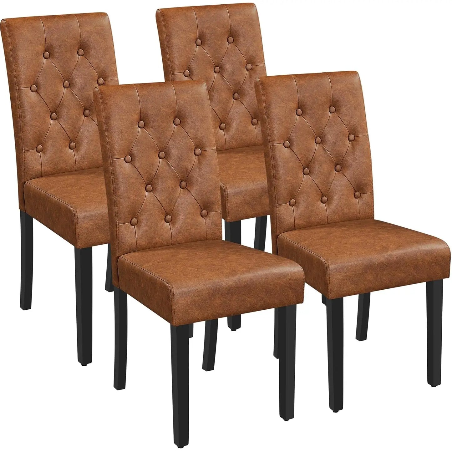 Dining Chairs Set of 4 Modern Style Faux Leather Dining Room Chairs with Solid Wood Legs and Button Tufted Padded, Customized