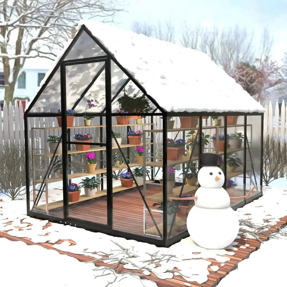 Durable Polycarbonate Walk-In Greenhouse With Roof Vent