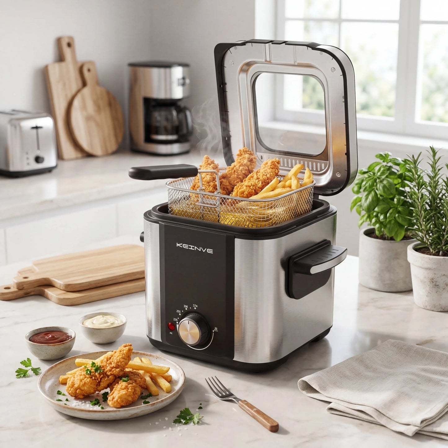 CACHOO Digital Control Deep Fryer With Observation Window