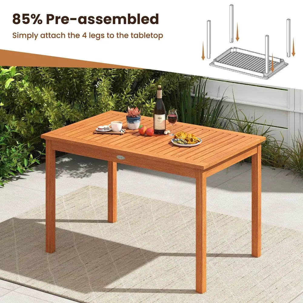 Solid Wood Outdoor Dining Table For Patio Entertaining