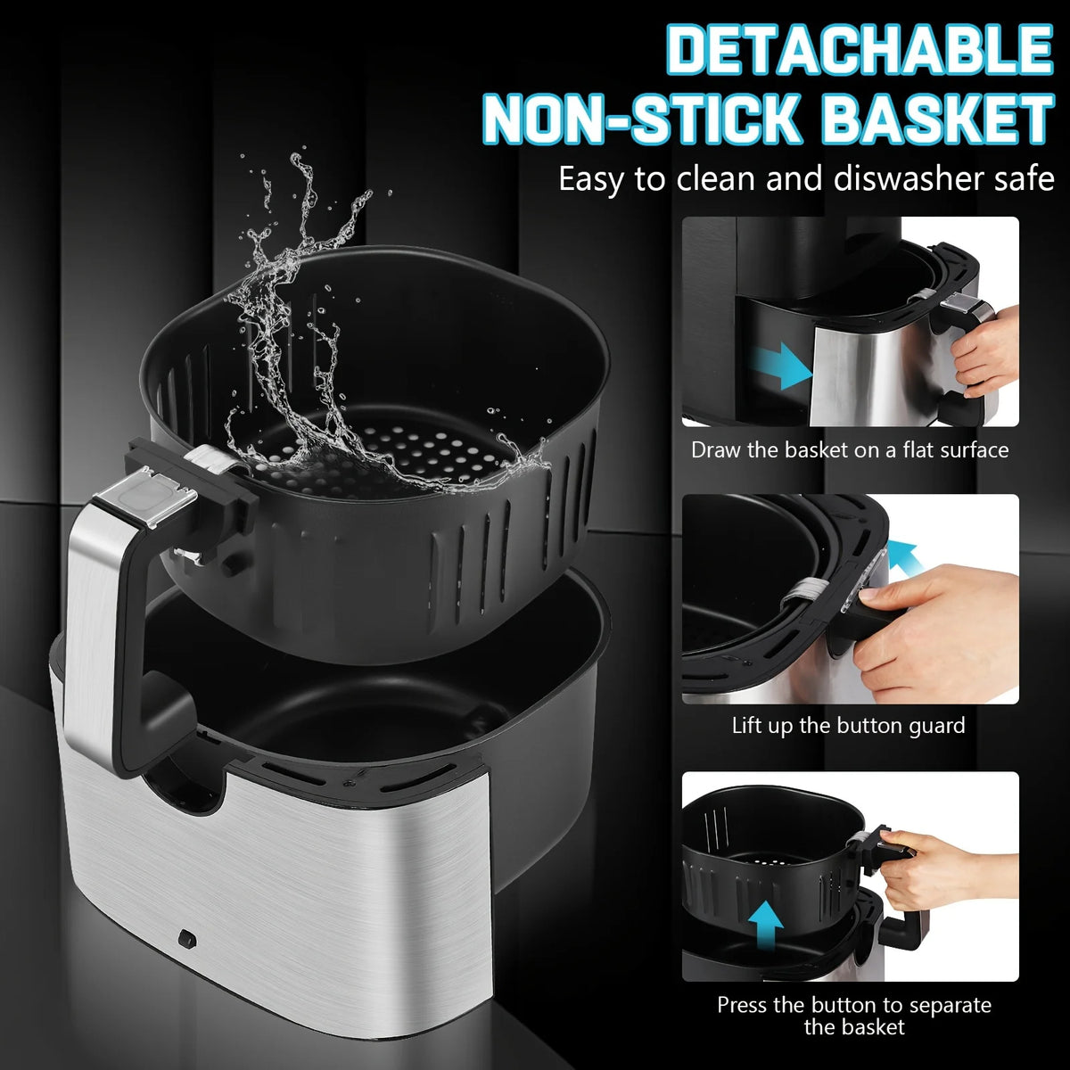 KitCook Digital Air Fryer With Touchscreen And Eight Preset Cooking Modes