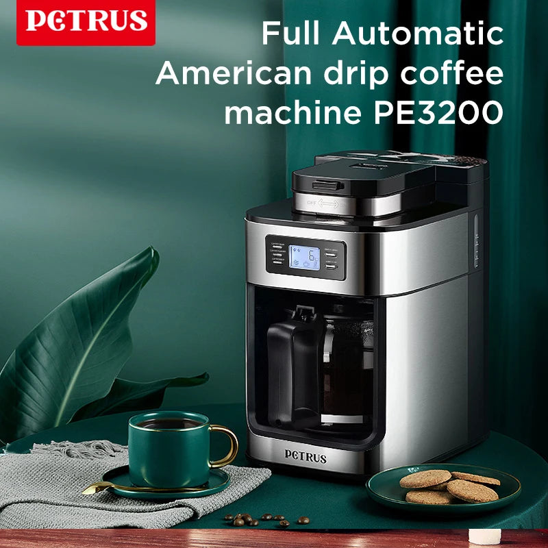 Petrus Drip Coffee Maker With Built In Grinder And Brew