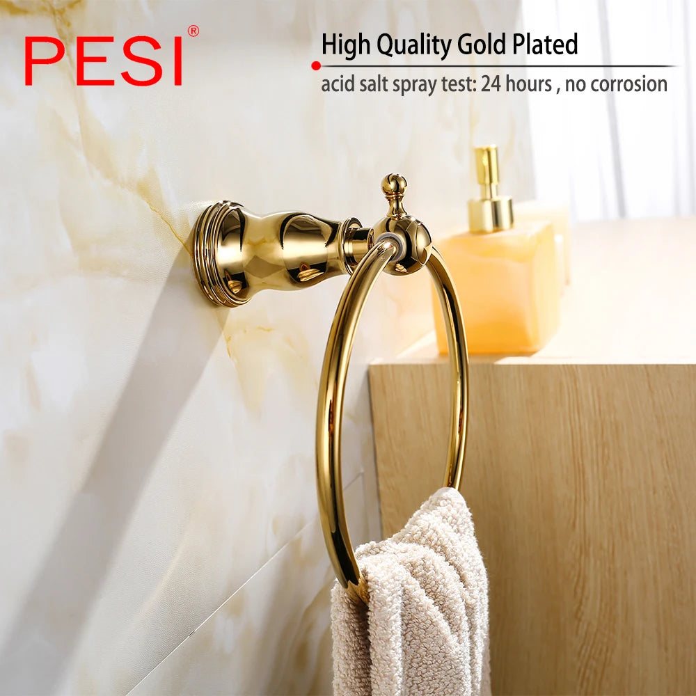 Bathroom Hardware Set Gold Robe Hook Towel Rail Bar Rack Bar Shelf Tissue Paper Holder Toothbrush Holder Bathroom Accessories.
