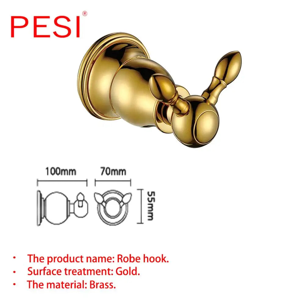 Bathroom Hardware Set Gold Robe Hook Towel Rail Bar Rack Bar Shelf Tissue Paper Holder Toothbrush Holder Bathroom Accessories.