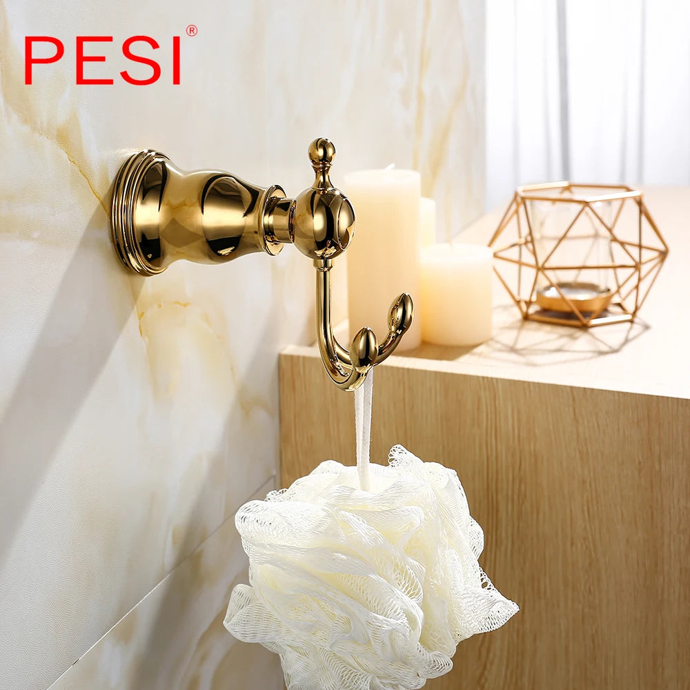 Bathroom Hardware Set Gold Robe Hook Towel Rail Bar Rack Bar Shelf Tissue Paper Holder Toothbrush Holder Bathroom Accessories.