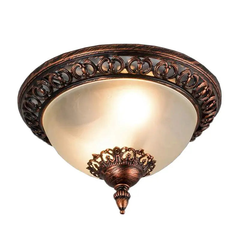 European Glass Bedroom Ceiling Light Vintage Study Room Ceiling Lamps Kitchen Balcony Ceiling Lamp