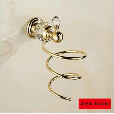 JIE MO Gold Brass Bathroom Hardware Set Towel Rack