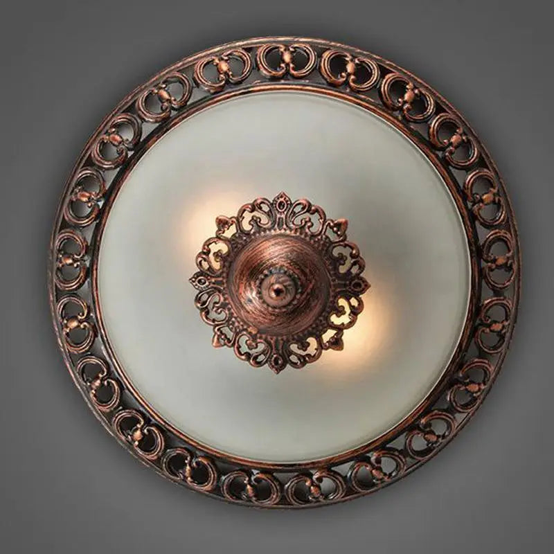 European Glass Bedroom Ceiling Light Vintage Study Room Ceiling Lamps Kitchen Balcony Ceiling Lamp