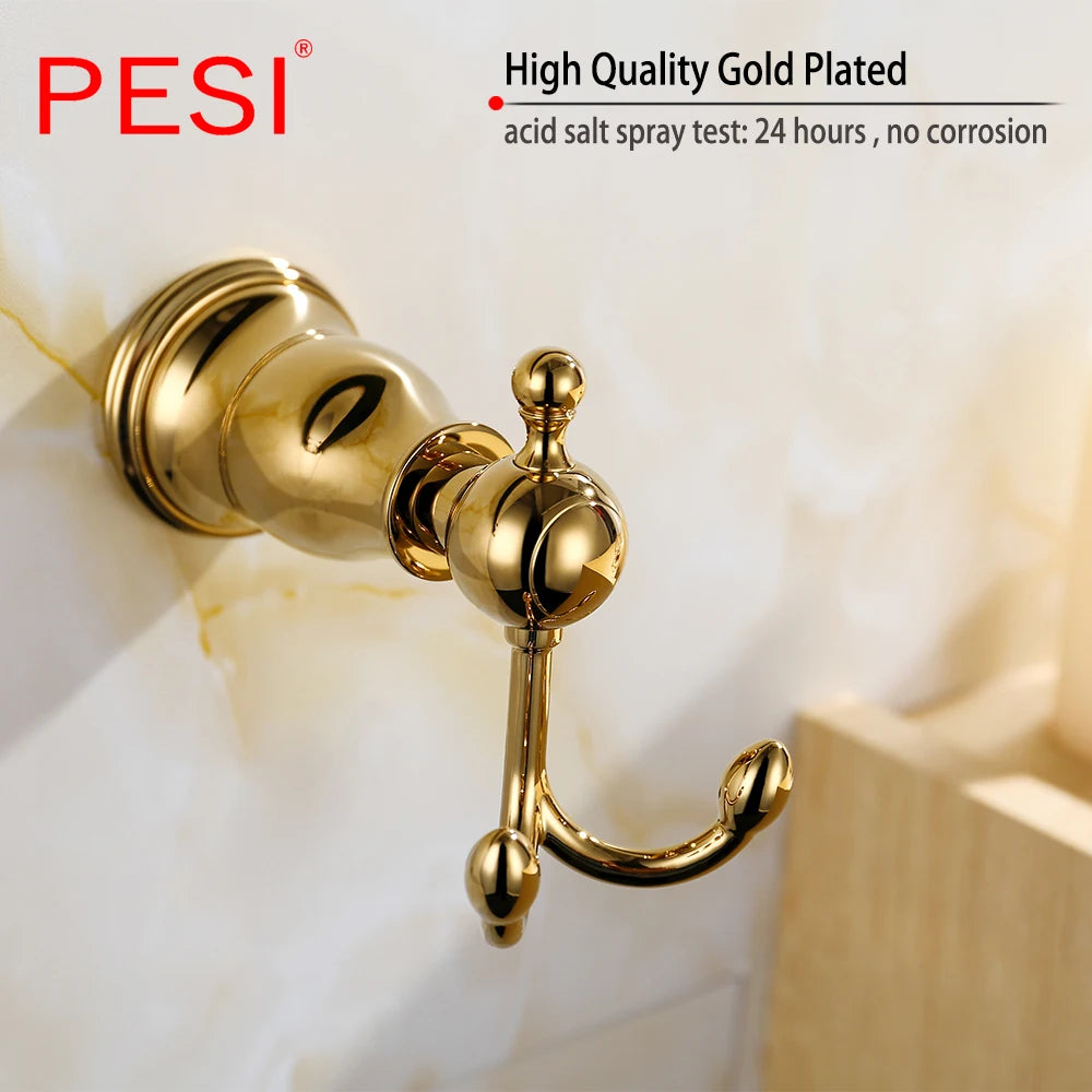 Bathroom Hardware Set Gold Robe Hook Towel Rail Bar Rack Bar Shelf Tissue Paper Holder Toothbrush Holder Bathroom Accessories.
