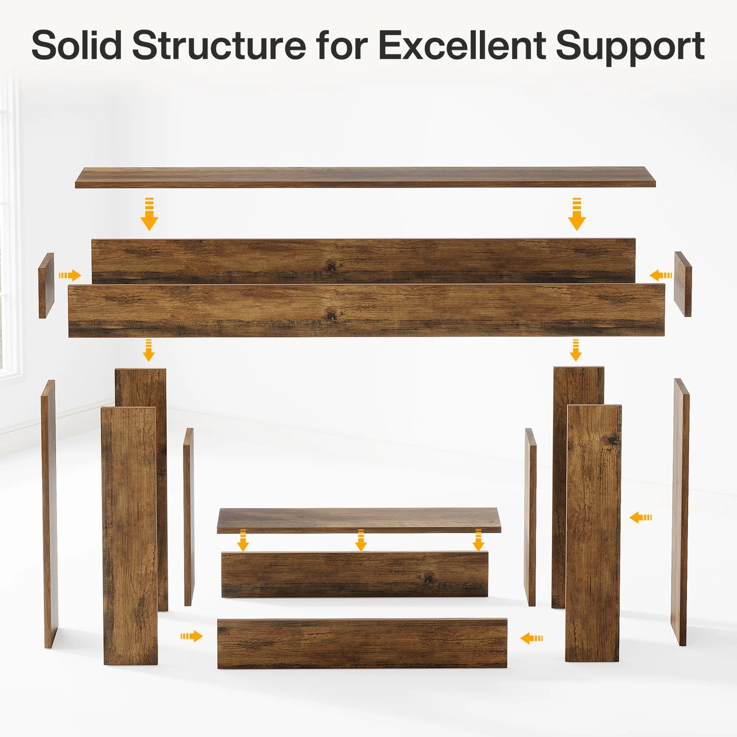 Tribesigns Farmhouse Console Table With U Shaped Base Entryway