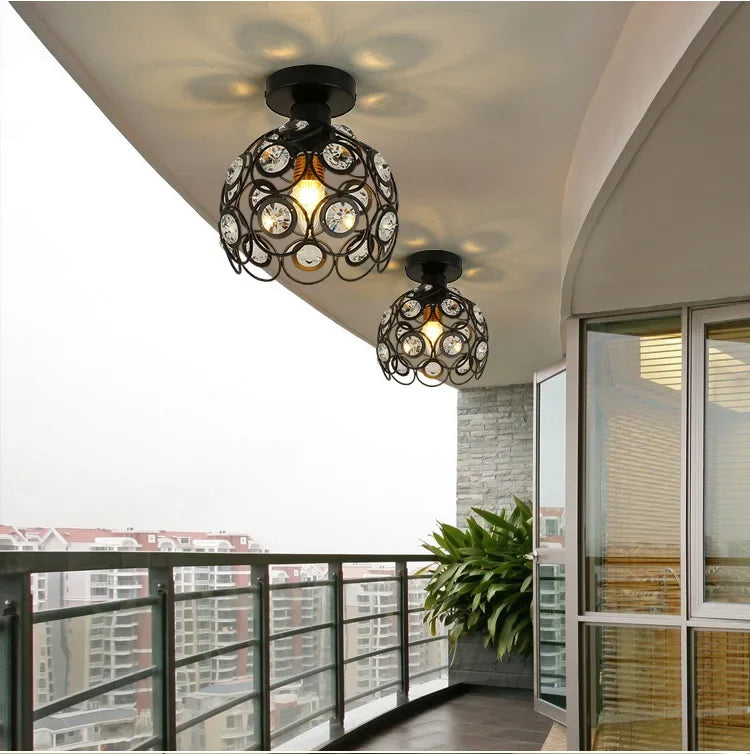 Dia 20cm Iron art Ceiling lamp Scattered light Romantic atmosphere European style Indoor lighting E27 AC 220V Art Decoration