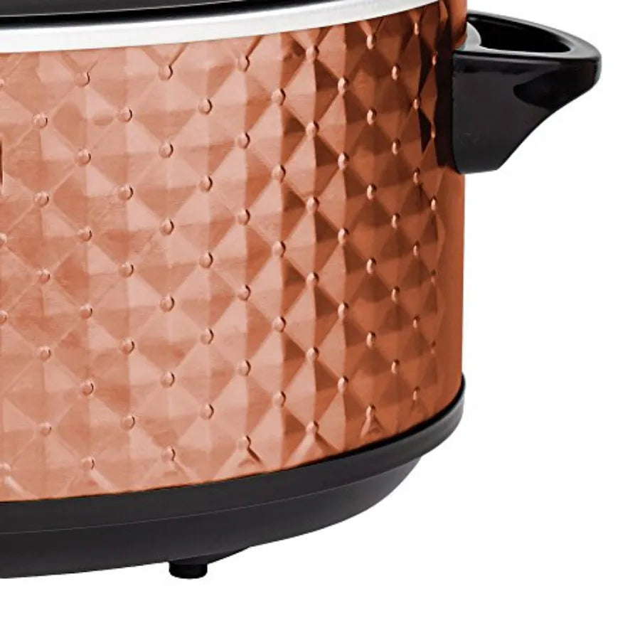 SHXI Slow Cooker Copper Exterior Black Interior For Stews
