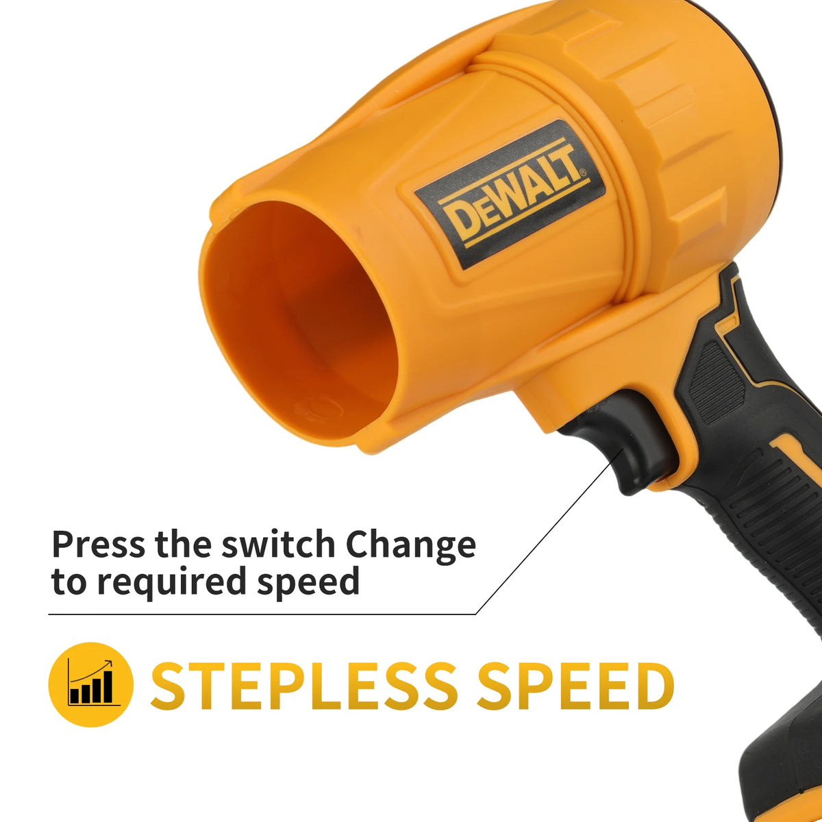 DEWALT D317 20V Cordless Leaf Blower - High-Speed Handheld Jet Fan Air Blower for Patio Cleaning & Dust Blowing, Tool Only