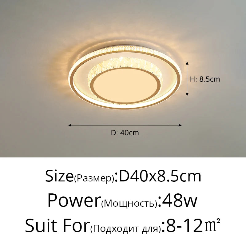 Modern Led Crystal Ceiling Lights New Style Living Room Bedroom Dining Room Ceiling Lamp Simple Home Indoor Decor Lighting Lamps