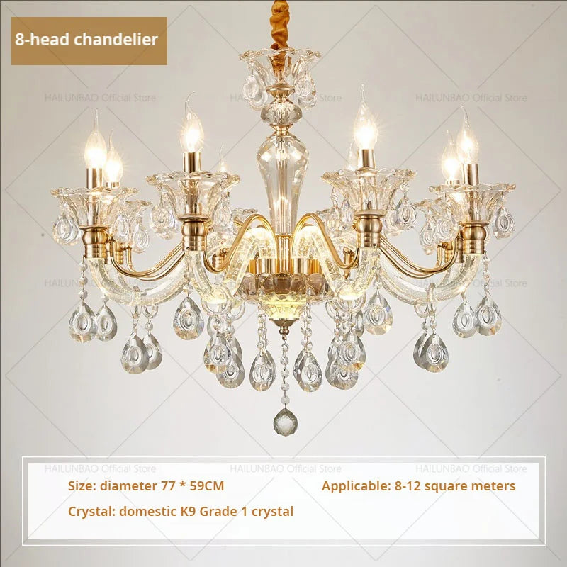 Hot European Style Villa Duplex Living Room Candle Crystal Chandelier Fashion Hotel Lobby Lobby Project Simple Lighting Lighting