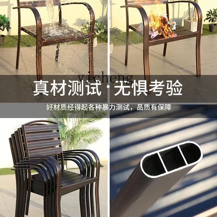 Outdoor Aluminum Alloy Patio Table And Chairs Set For Courtyards