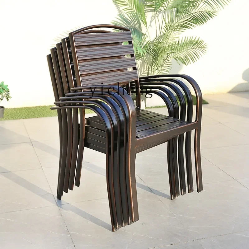 Outdoor Aluminum Alloy Patio Table And Chairs Set For Courtyards