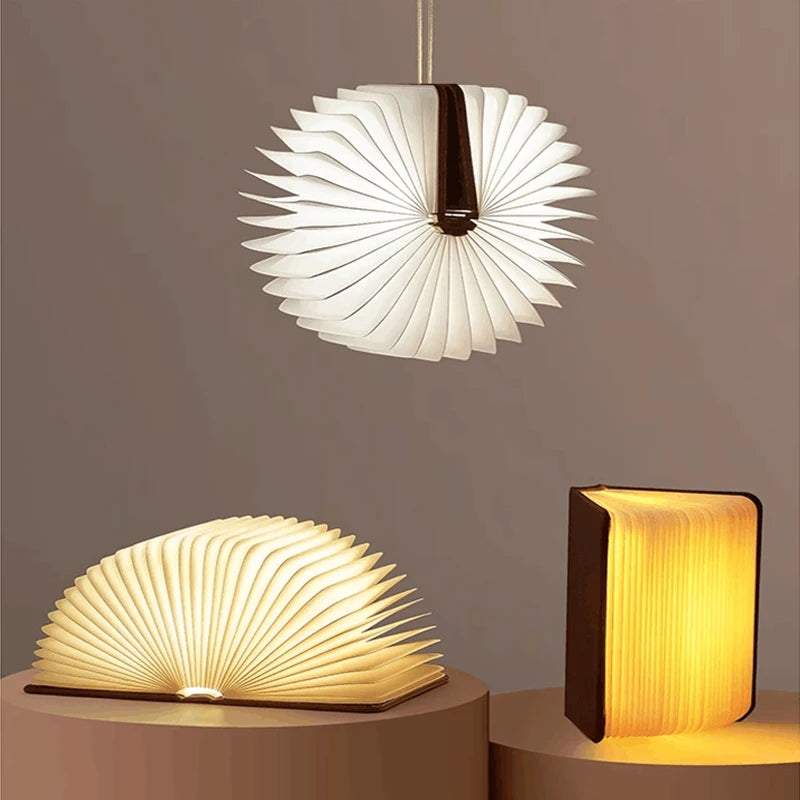 Folding LED Book Lamp, USB Rechargeable Magnetic Portable Eye-Caring Night Light, Cordless Reading Lamp for Travel Home Use