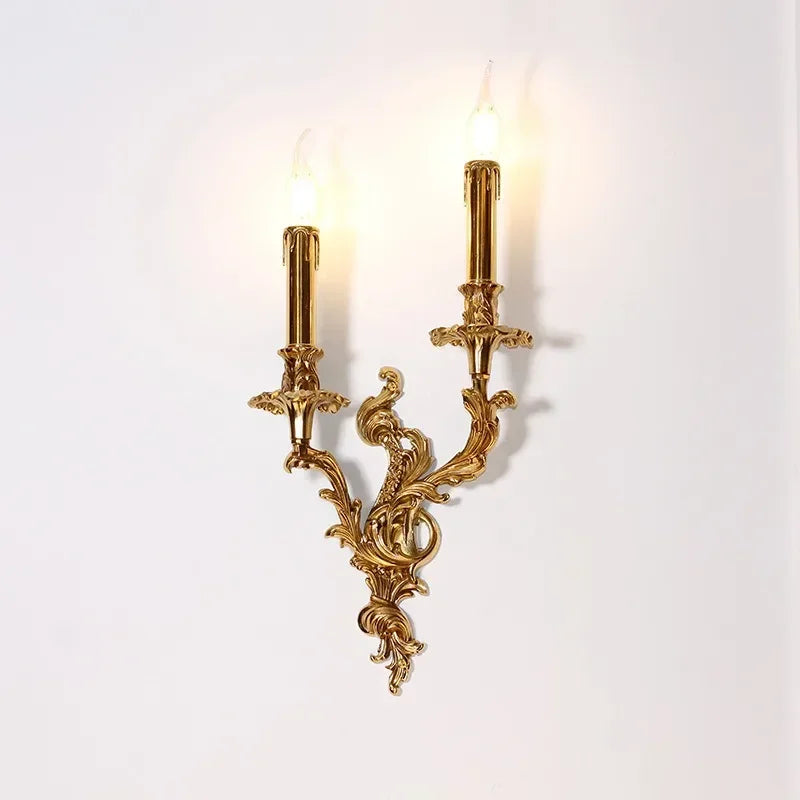 GemSpark European Copper Wall Lamp Vintage Villa Style Living Room
