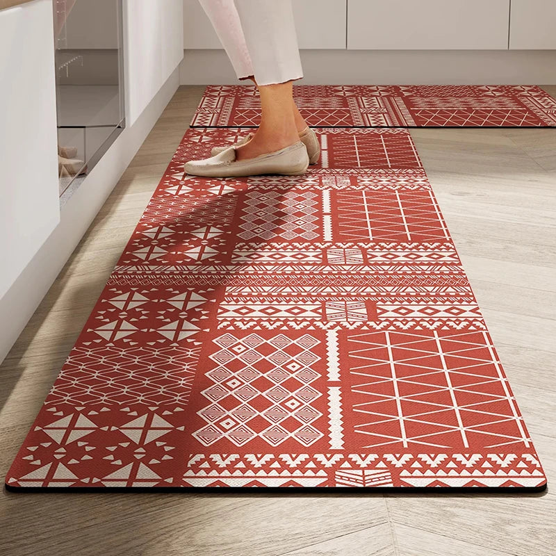 Facaishu Kitchen PVC Leather Anti Slip Waterproof Floor Mat