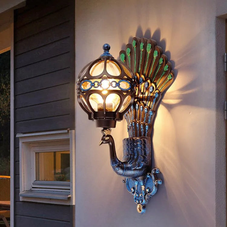 Outdoor Courtyard Pillars Large Entrance Wall Lights Terrace Retro Courtyard Villa Exterior Wall Balcony Outdoor Courtyard Light