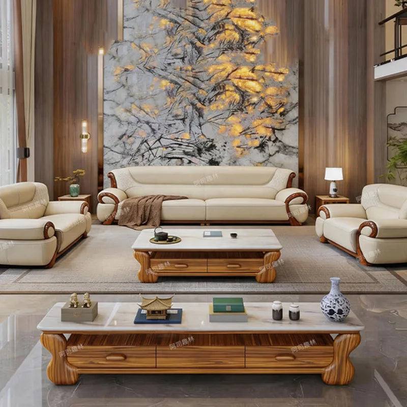 DUTRIEUX Modern Minimalist Leather Accent Armchair for Living Room