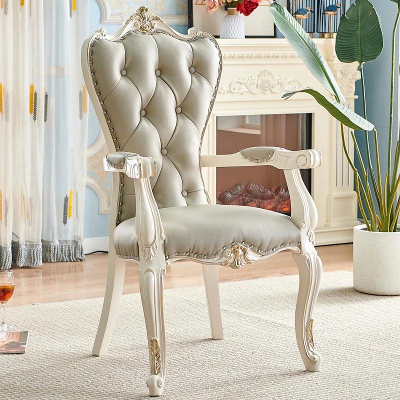 DUTRIEUX European Solid Wood Dining Chair Princess Lazy Throne