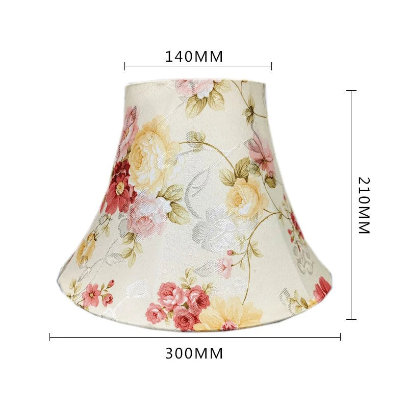 Vintage Floral Lampshade With Bead Trim For Nordic Home Decor
