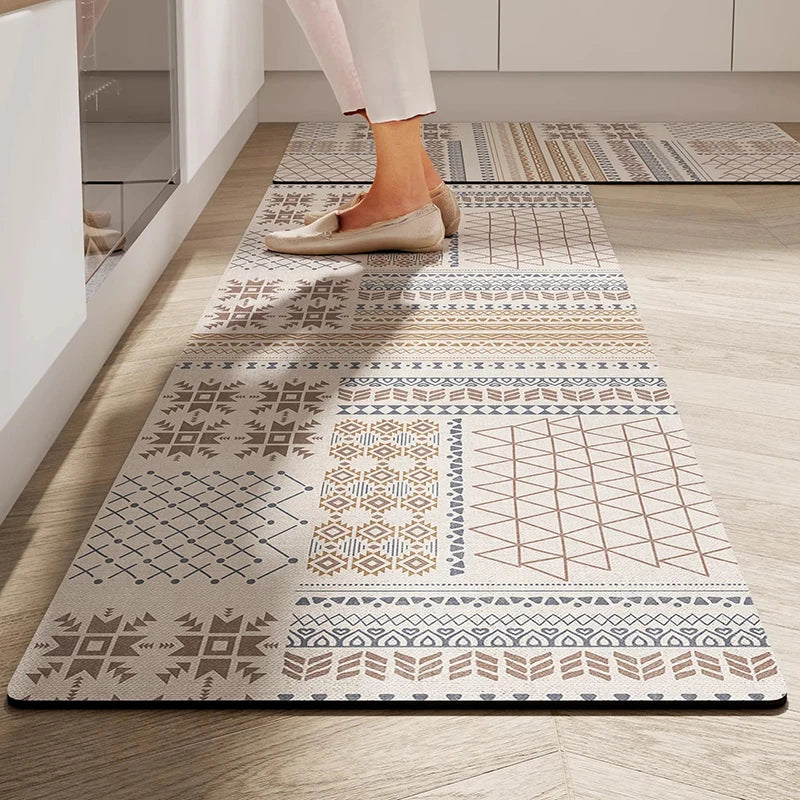 Facaishu Kitchen PVC Leather Anti Slip Waterproof Floor Mat