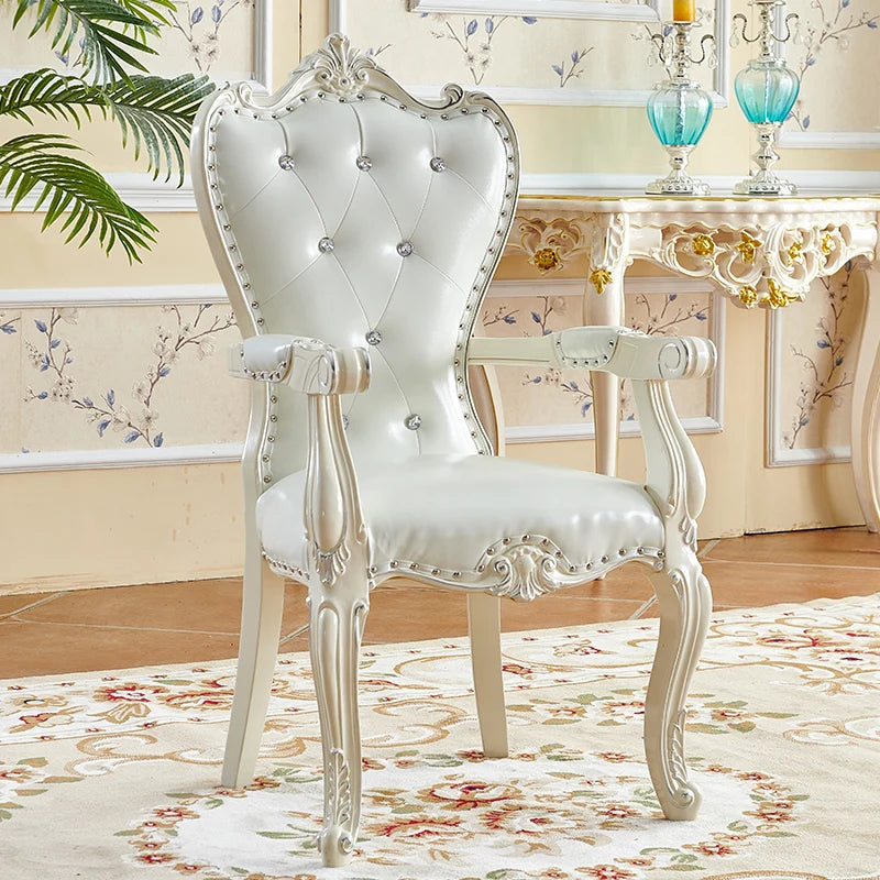 DUTRIEUX European Solid Wood Dining Chair Princess Lazy Throne