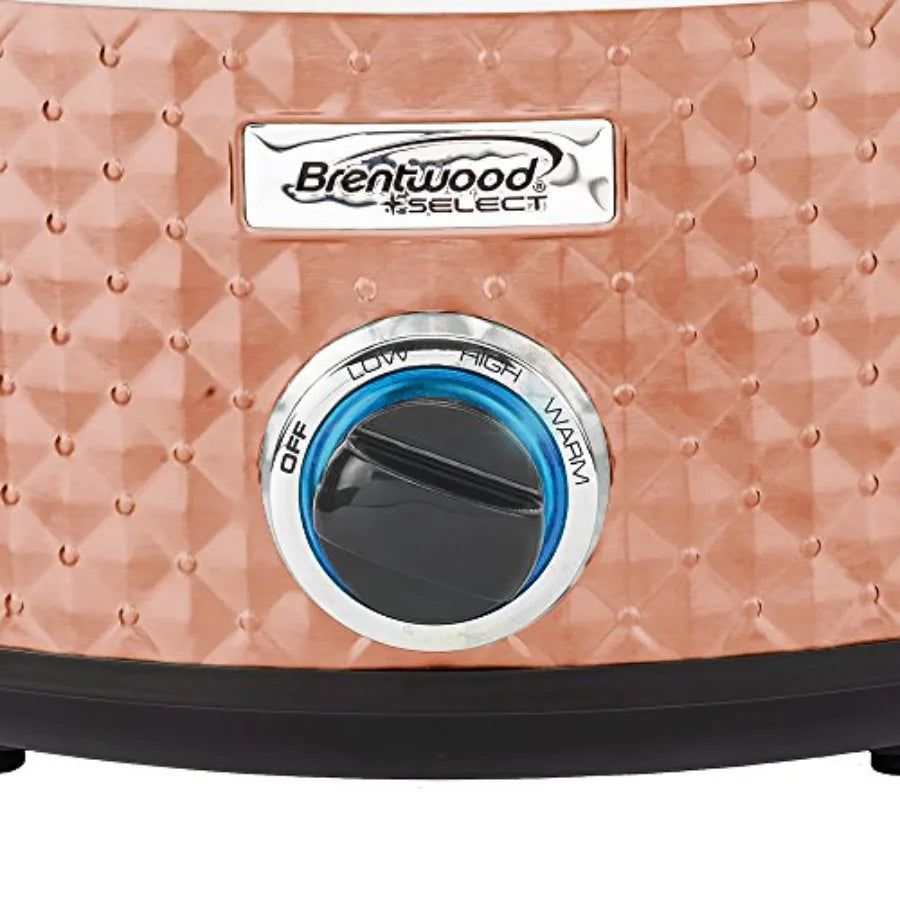 SHXI Slow Cooker Copper Exterior Black Interior For Stews