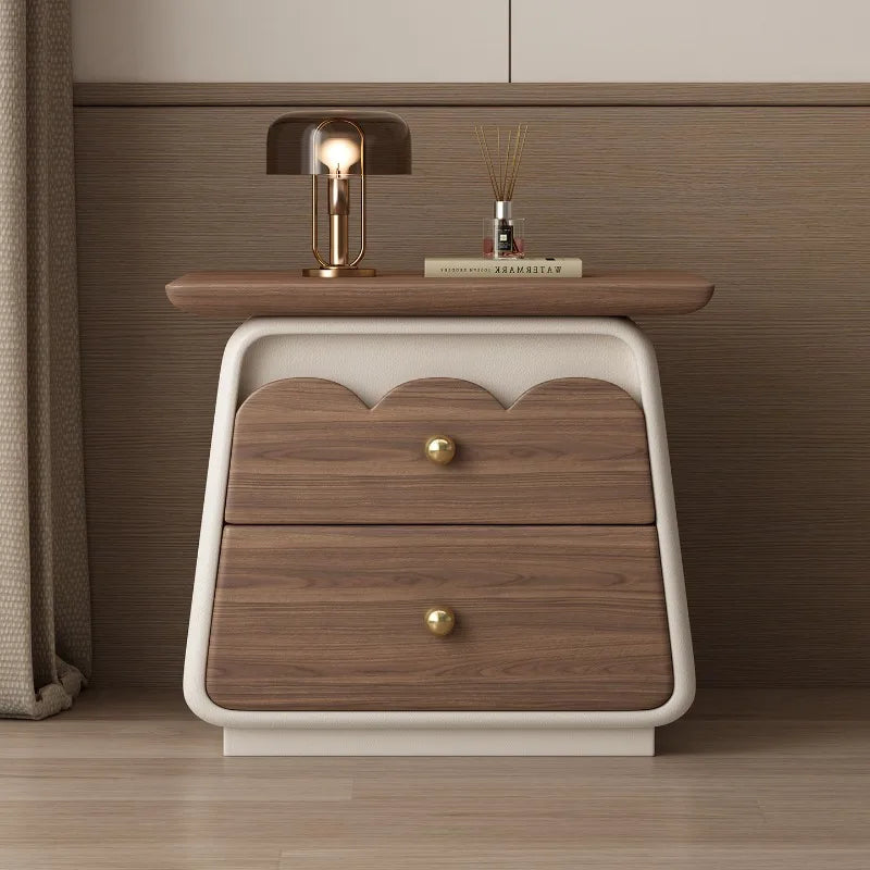 ANGDUO Modern Wooden Nightstand With Bedroom Storage Display Furniture