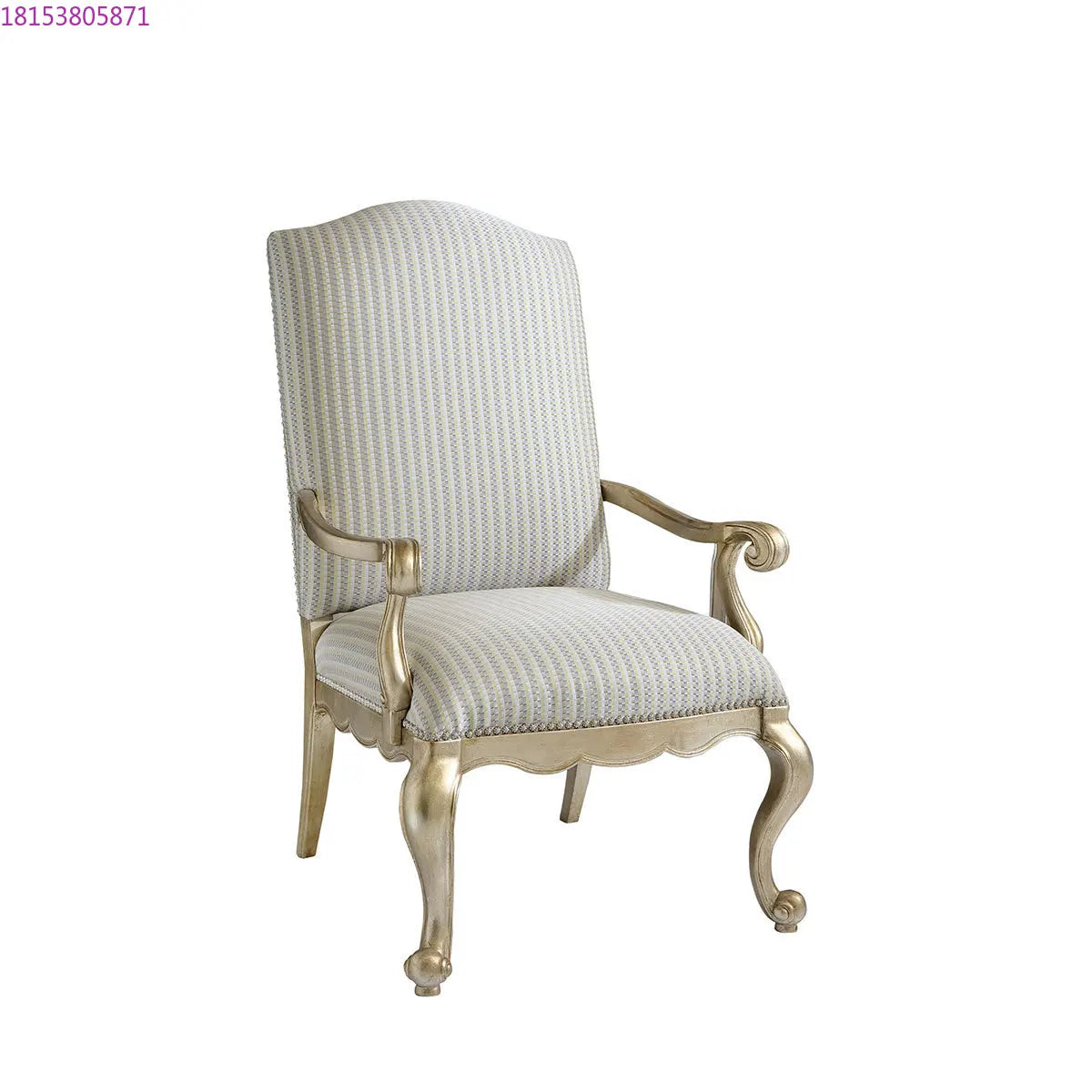 Retro European Style Upholstered Leisure Chair With Wood Frame