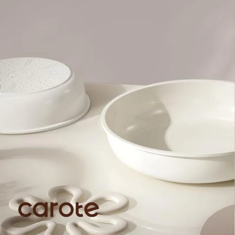 Ceramic Cookware Set With Detachable Handle 18 Pieces Nonstick Lids