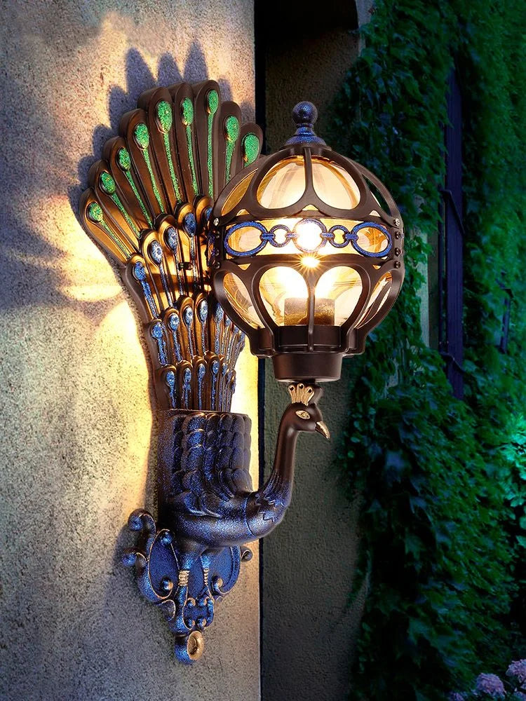 Outdoor Courtyard Pillars Large Entrance Wall Lights Terrace Retro Courtyard Villa Exterior Wall Balcony Outdoor Courtyard Light