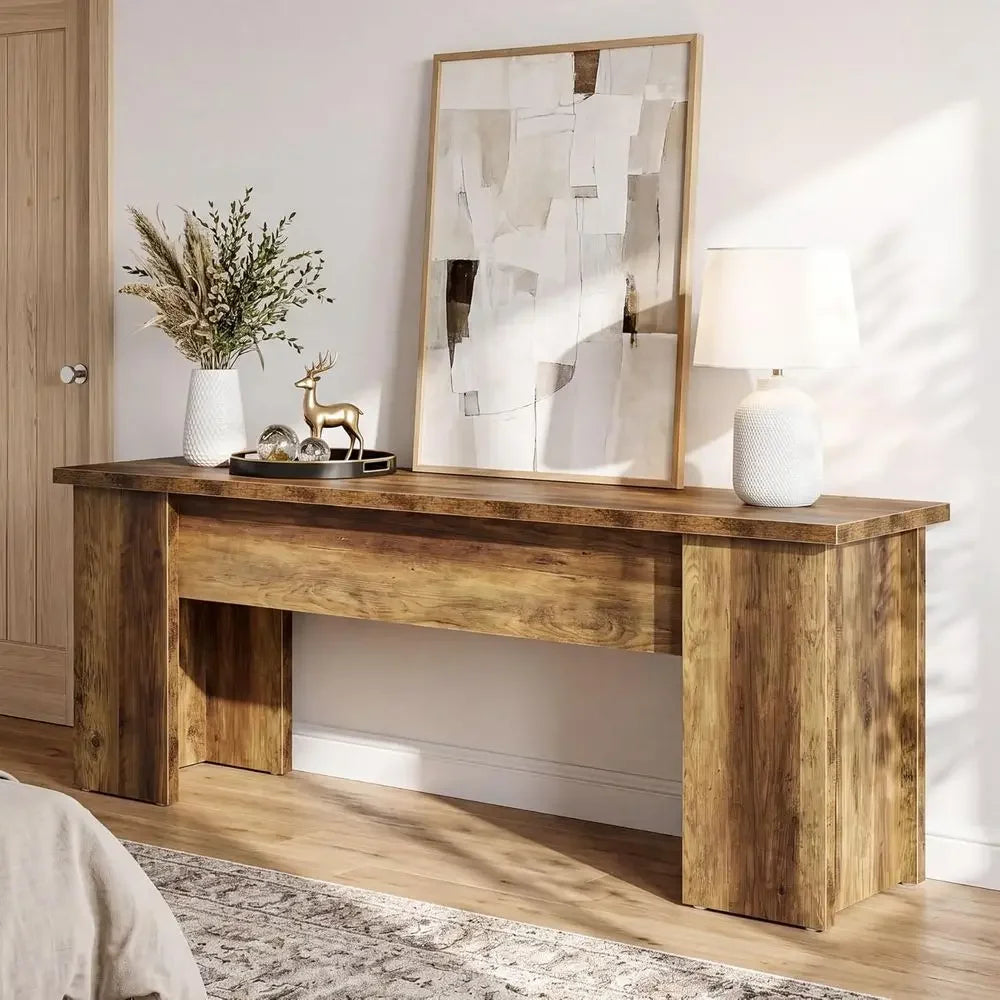 63-Inch Low ole Table, armhouse Wooden Entryway Table, Narrow Long Soa Table Behind Couch or Living Room, Entrance, Hallway