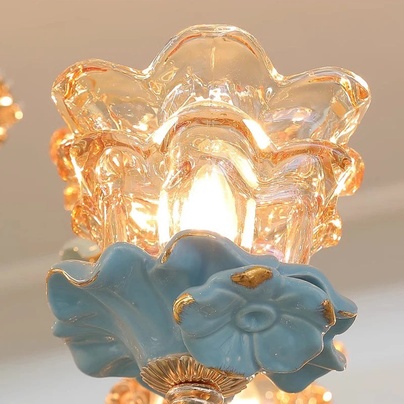 Fei Guang Lighting Ceramic Chandelier Crystal Glass Fixture