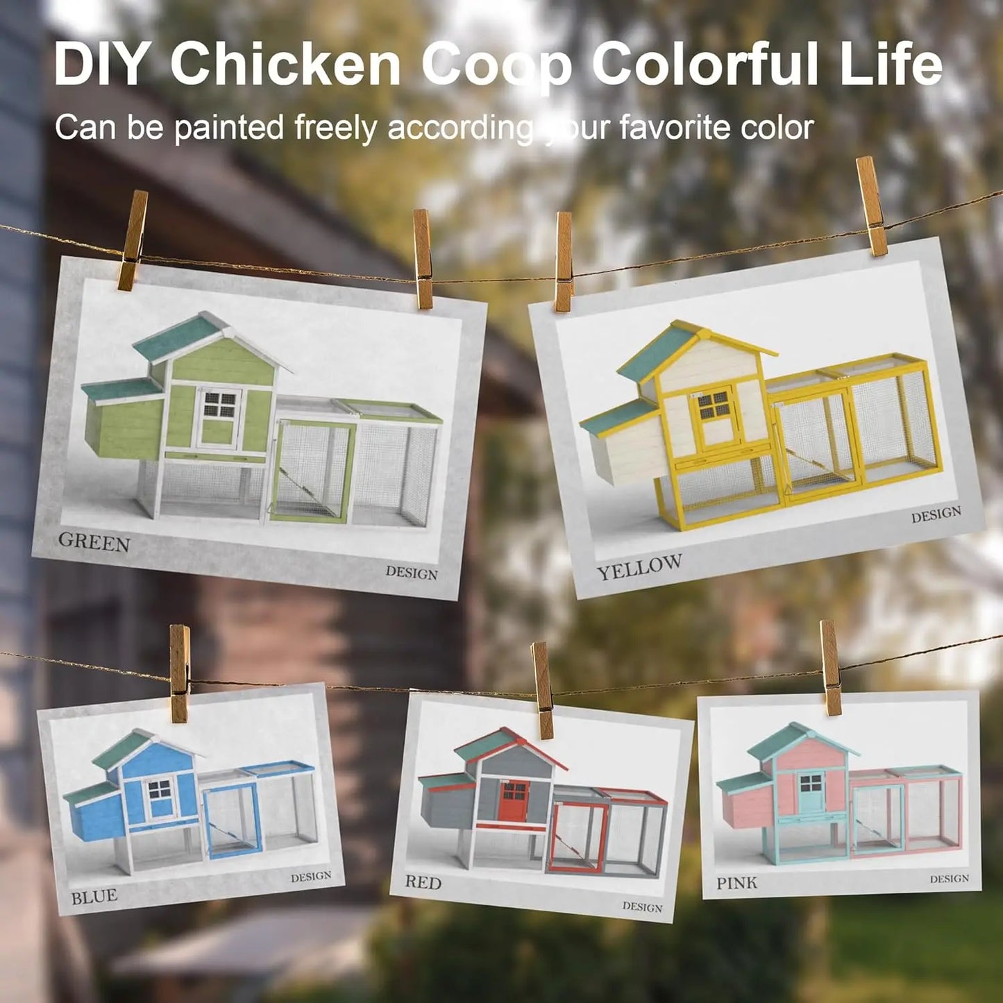 Outdoor Chicken Coop For 2-4 Chickens With Waterproof Roof