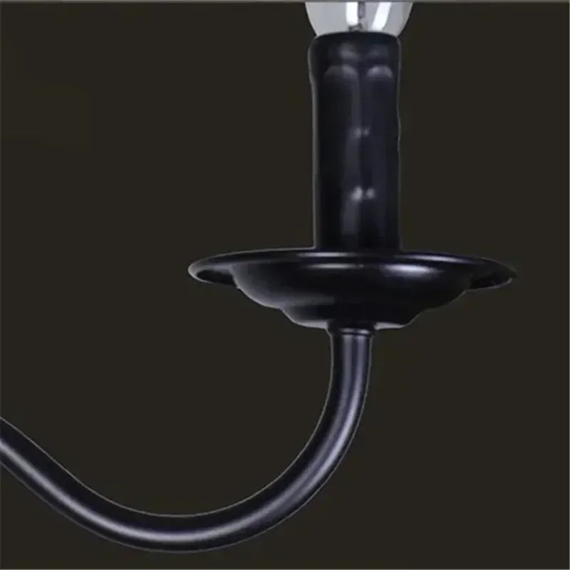 Enerlord French Candle Chandelier Iron Industrial Lustres