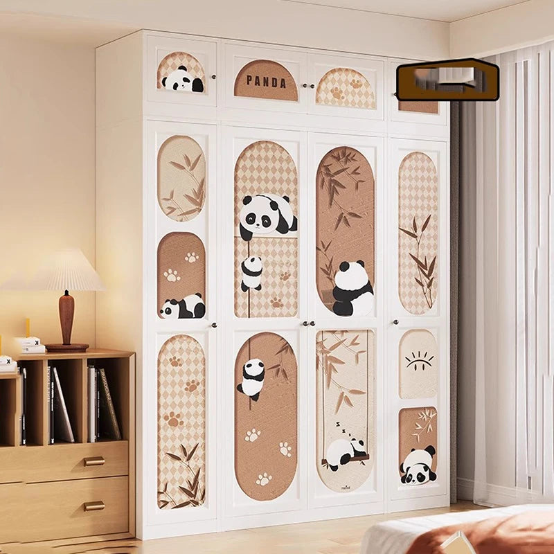 DUTRIEUX Wooden Kids Wardrobe Organizer With Fabric Storage