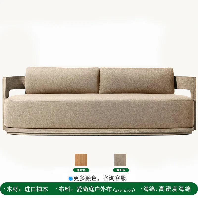 Sofas, solid teak outdoor furniture, factory direct sales, suitable for gardens, courtyards, parks and hotels; high-end sofas