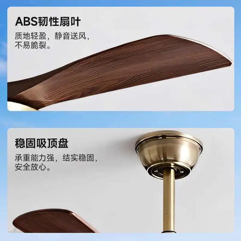 Nordic Retro Bedroom Living Room Dining Room Bedroom Electric Fan Ceiling Fan Lighting Fixtures Electric Fan Strong Wind Force
