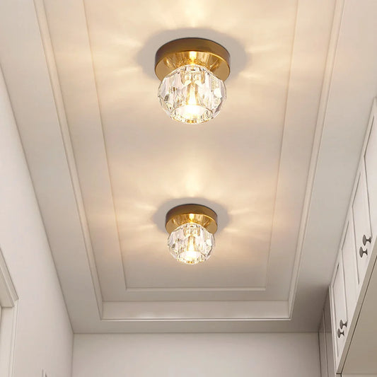 Modern LED Crystal Ceiling Lights Living Room Hallway Lighting Home Deocoration Ceiling Lamp Glass Minimalist Light Fixture